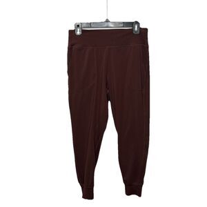 Senita Athletics Brown Active Jogger Pants Size Medium Petite Pockets Women’s